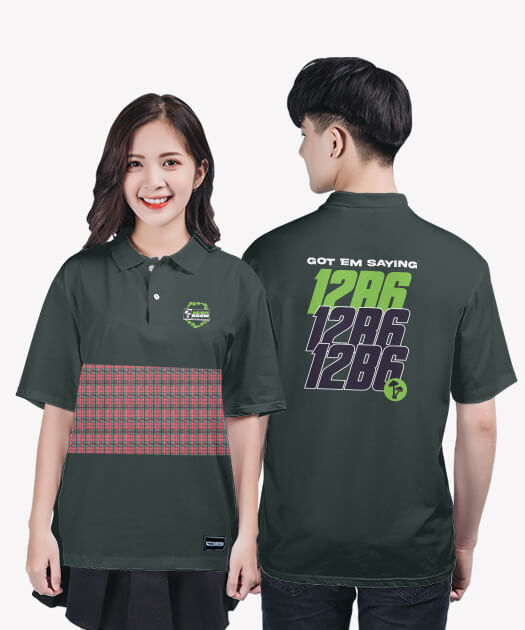 777. Áo lớp Polo Tartan BST Mushroom Màu Xám đậm