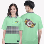 778. áo lớp Polo Tartan Chuyên Sử Màu Xanh ngọc