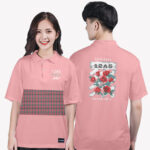 780. Áo lớp Polo Tartan BST Flowers Màu Hồng nude