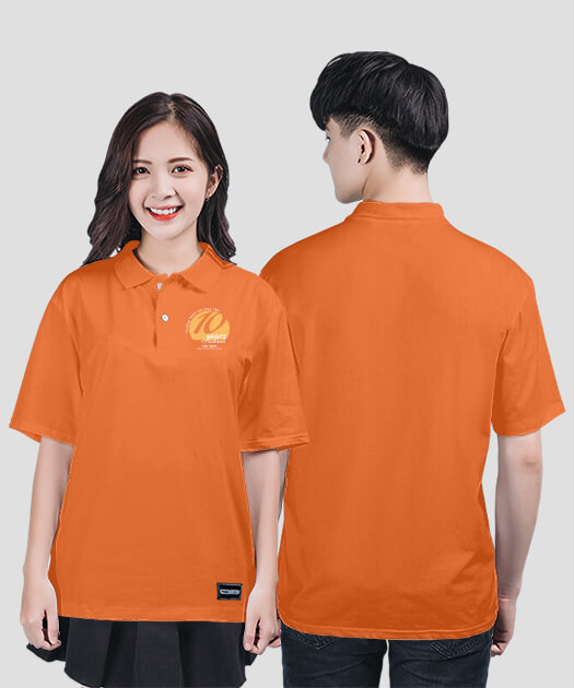 782. Áo đồng phục Polo Basic Họp lớp 10 năm Màu Cam Lacoste