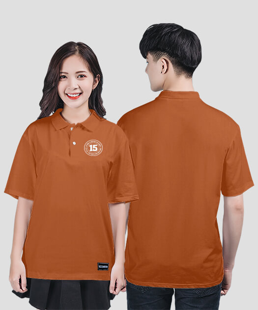 783. Áo đồng phục Polo Basic Họp lớp 15 năm Màu Cam đất Lacoste