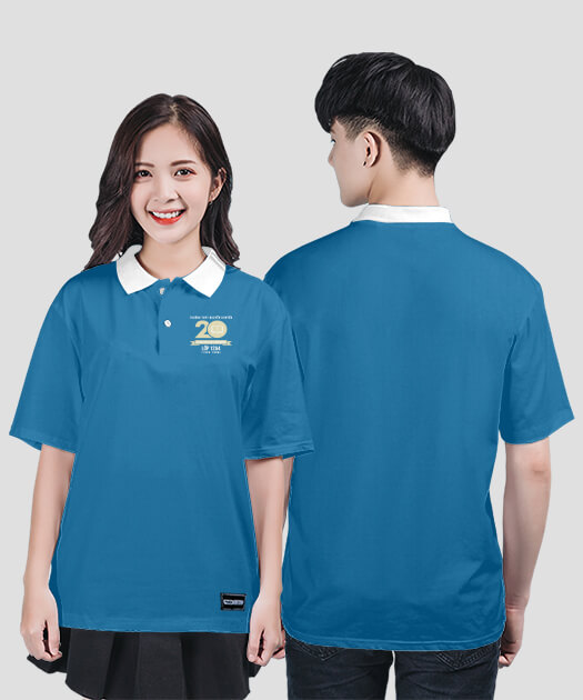 785. Áo đồng phục Polo Basic Họp lớp 20 năm Màu Xanh ya