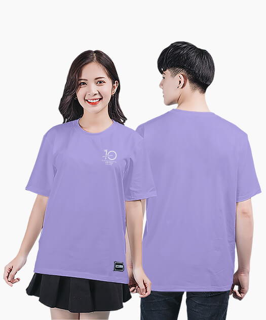 790. Áo đồng phục T-shirt Basic Họp lớp 10 năm Màu Tím oải hương