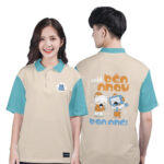 800. Áo lớp Polo Lacoste Panu BST Friends Màu Kem - Xanh thiên thanh