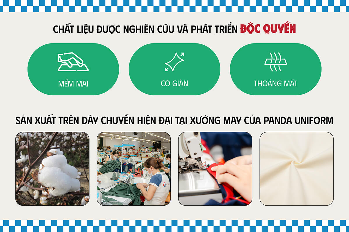 Chất vải Lacoste Panu mềm mịn, hạn chế thấm nước, có độ co giãn tốt, thoáng khí và không gây kích ứng cho da