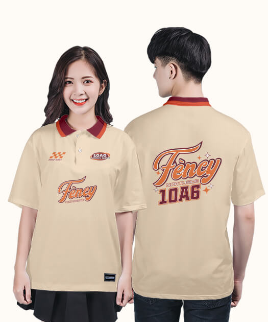 824. Áo lớp Polo Uni BST Fancy Màu Be