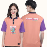 838. Áo lớp Polo Uni BST Game Màu Hồng san hô - Tím royal