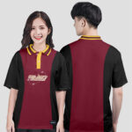 848. Áo lớp Polo Uni BST Logo A2 Màu Đỏ đô - Đen