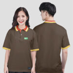 854. Áo lớp Polo Uni BST Logo A1 Màu Nâu choco