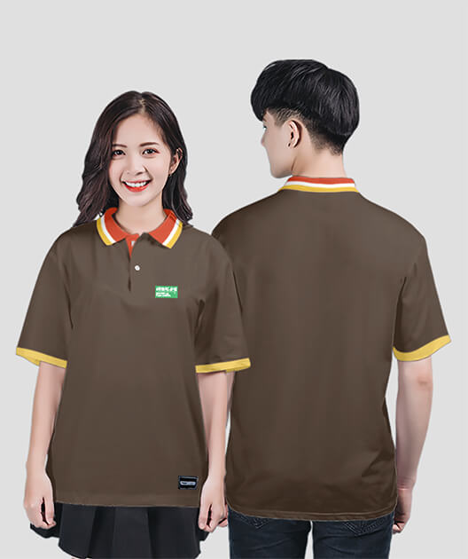 854. Áo lớp Polo Uni BST Logo A1 Màu Nâu choco