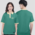 858. Áo lớp Polo mix màu BST Logo 11C2 Màu Xanh nhiệt đới - Be