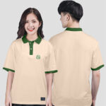 860. Áo lớp Polo mix màu BST Logo A2 Màu Kem - Xanh nhiệt đới