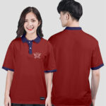 862. Áo lớp Polo mix màu BST Logo C2 Màu Đỏ đô - xanh tím than