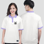 863. Áo lớp Polo mix màu BST Logo C2 Màu Trắng - Tím oải hương