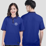 864. Áo lớp Polo mix màu BST Logo 9H Màu Xanh saphire - Xanh tím than