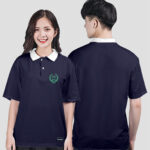 868. Áo lớp Polo Basic BST Logo 12A3 Màu Xanh tím than