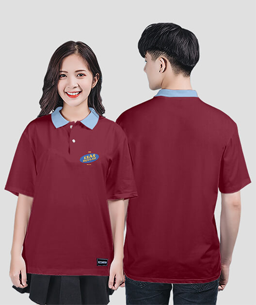 869. Áo lớp Polo Basic BST Logo 12A5 Màu Đỏ đô