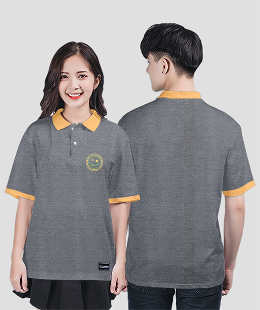 873. Áo lớp Polo Basic BST Logo Basic Màu Xám lông chuột