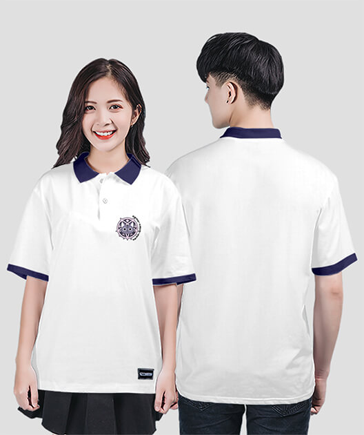 874. Áo lớp Polo Basic BST Logo 12A6 Màu Trắng