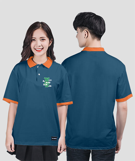 876. Áo lớp Polo Basic BST Logo A6 Màu Xanh cổ vịt