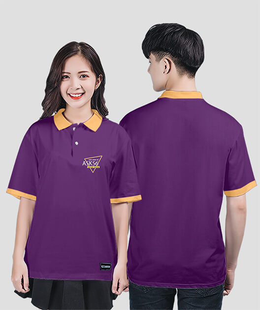 877. Áo lớp Polo Basic BST Logo A5K56 Màu Tím huế