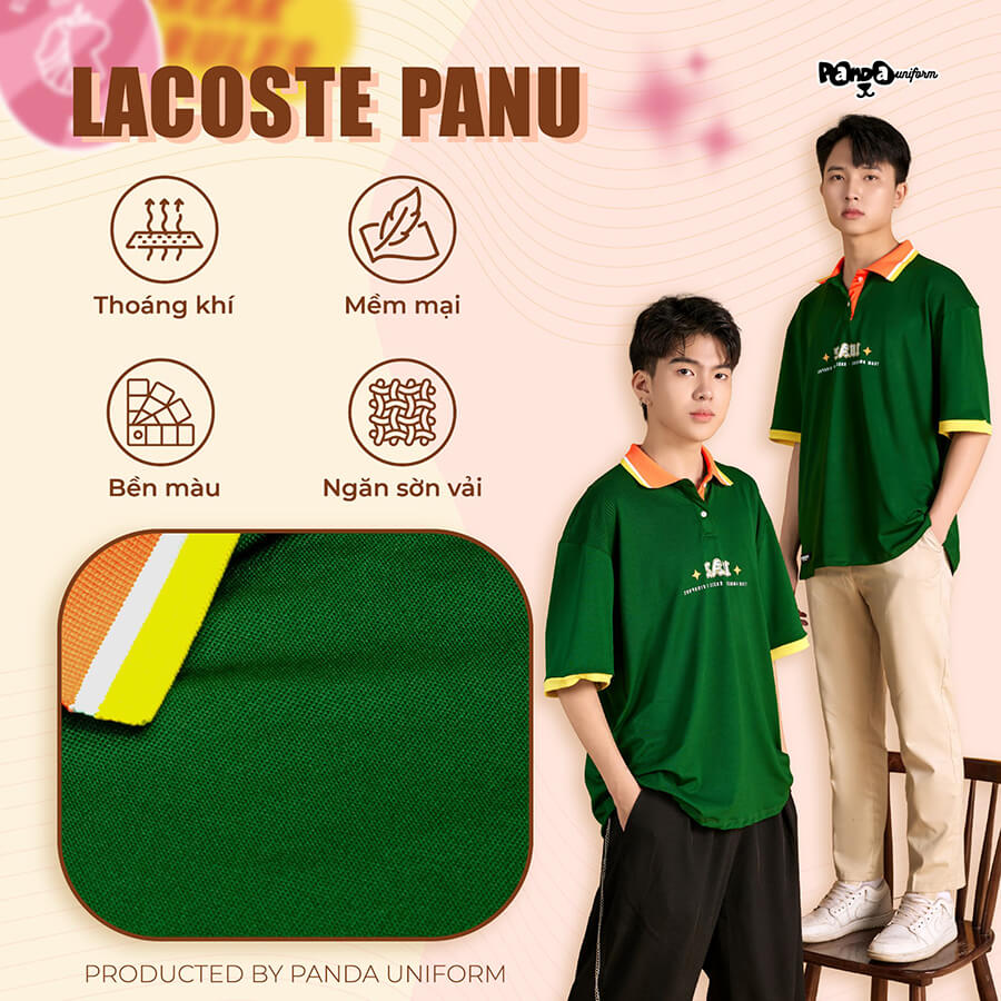 Chất vải Lacoste Panu - Panda Uniform