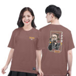 879. Áo lớp T-shirt Basic BST SkullPanda Màu Nâu Hồng