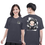 881. Áo lớp T-shirt Basic BST SkullPanda Màu Xám chì