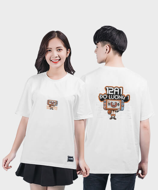 882. Áo lớp T-shirt Basic BST Media Màu Trắng