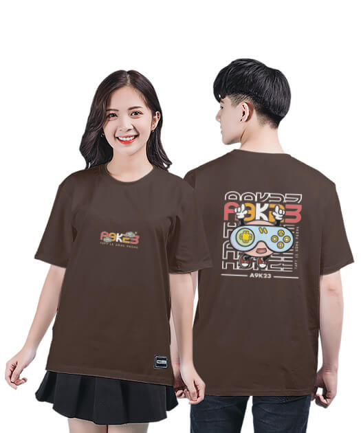 886. Áo lớp T-shirt Basic BST Media Màu Nâu