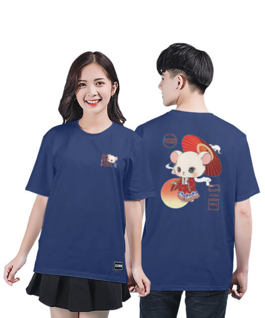 887. Áo lớp T-shirt Basic BST The Mouse Màu Xanh biển