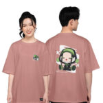 892. Áo lớp T-shirt oversize BST SkullPanda Màu Hồng đào