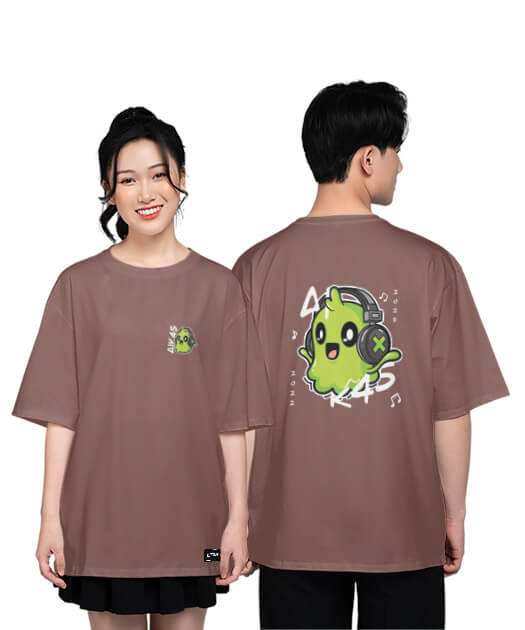 893. Áo lớp T-shirt oversize BST Media Màu Nâu Hồng