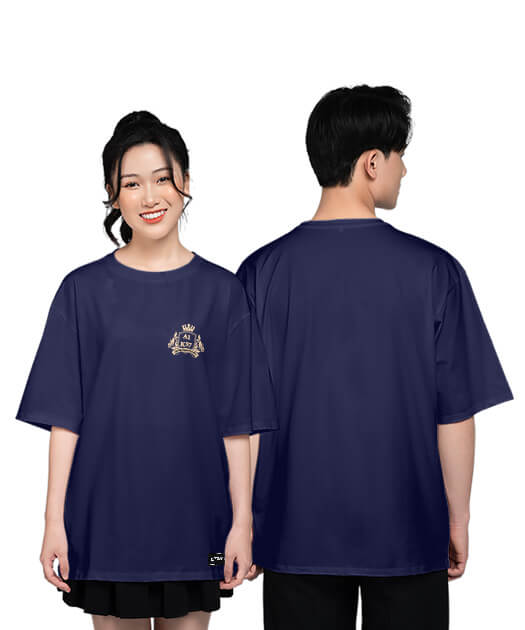 897. Áo lớp T-shirt oversize BST Logo Màu Tím than