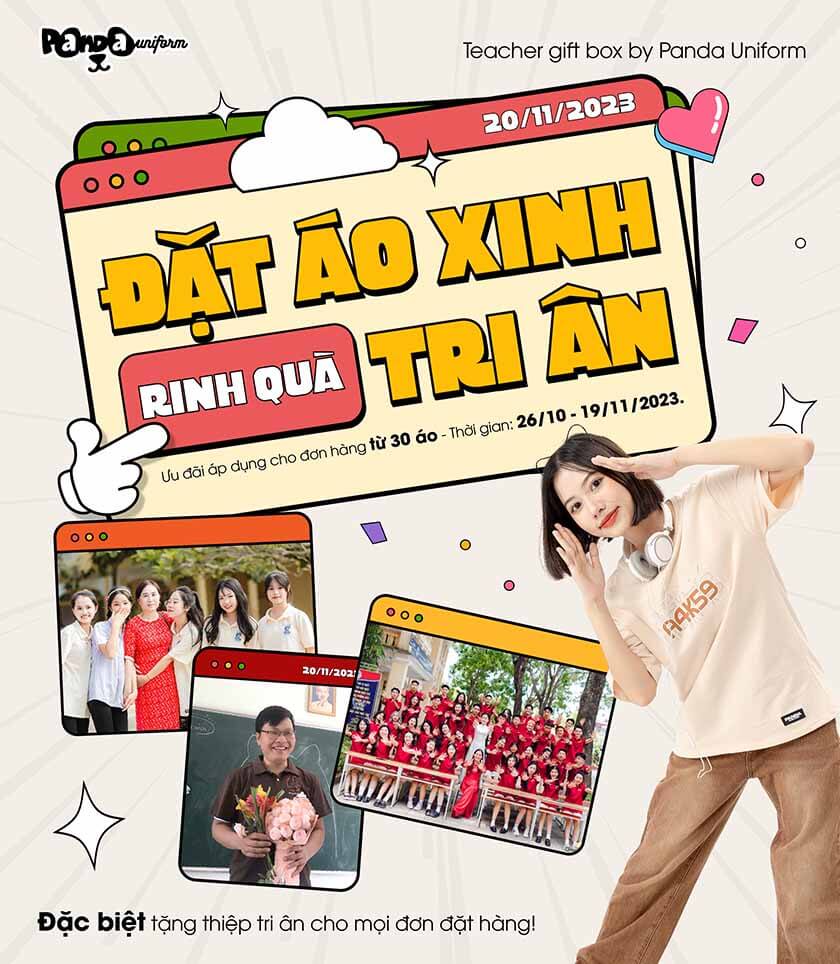 Đặt áo lớp xinh nhận quà tri ân ý nghĩa từ Panda Uniform