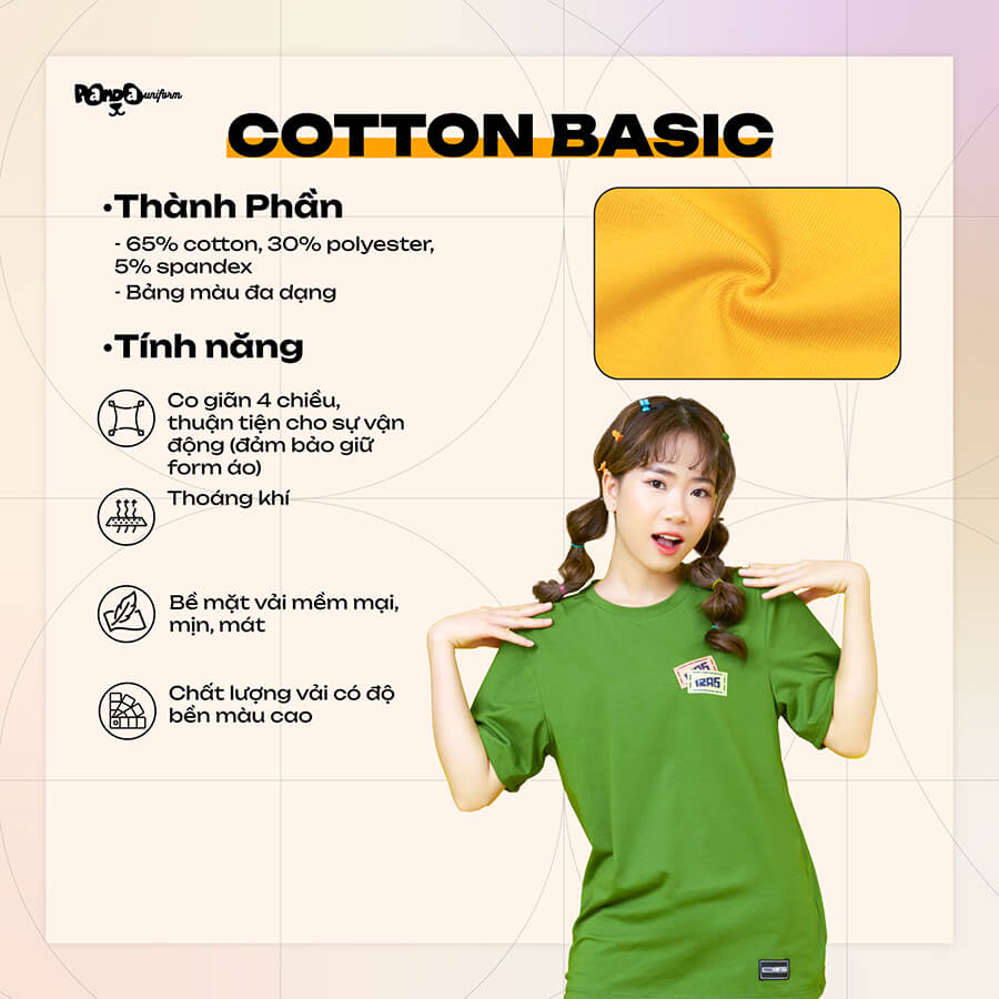Chất vải Cotton Basic - Panda Uniform