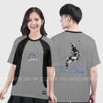 913. Áo lớp T-shirt raglan BST Sport Màu Xám trắng - Đen