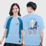 919. Áo lớp T-shirt raglan BST OCEAN Màu Xanh hòa bình - Xanh ya