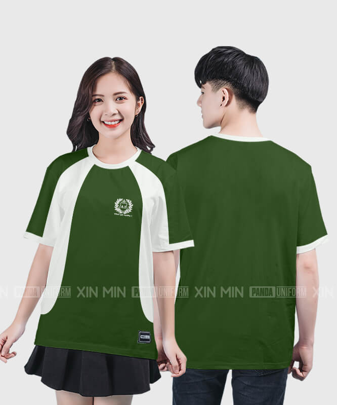 920. Áo lớp T-shirt raglan BST Logo Màu Xanh nhiệt đới - Trắng