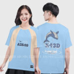 921. Áo lớp T-shirt raglan BST OCEAN Màu Xanh hòa bình - be