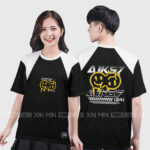 926. Áo lớp T-shirt raglan BST Emoji Màu Đen - Trắng