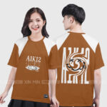 927. Áo lớp T-shirt raglan BST Emoji Màu Bò cháy - Trắng