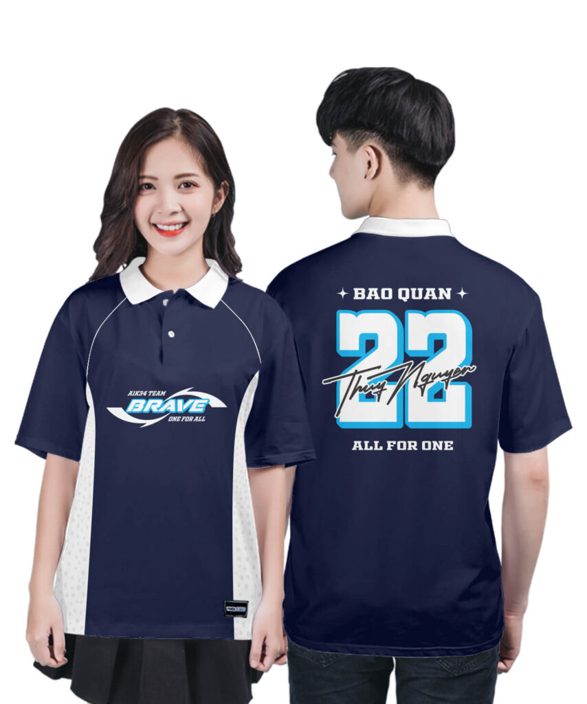 960 Áo lớp Polo mix màu BST Cool ngầu cá tính Xanh tím than - Trắng