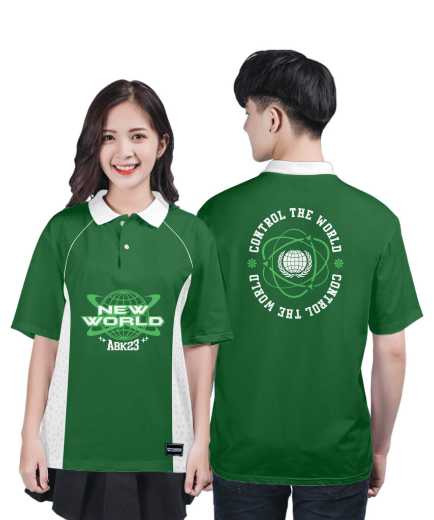 962 Áo lớp Polo mix màu BST Cool ngầu cá tính Xanh nhiệt đới - Trắng