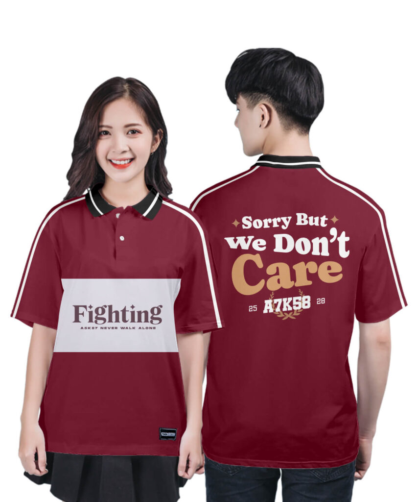966 Áo lớp Polo Uni BST Typo Nho - Trắng