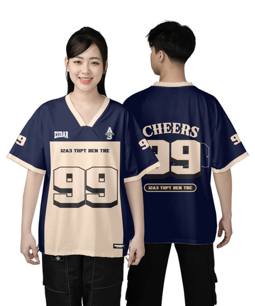 984 Áo lớp T-shirt cổ V BST Sport Xanh tím than - Be