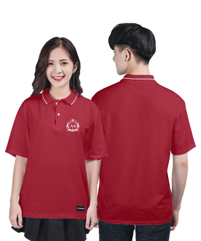 988 Áo lớp Polo Basic BST Đơn giản Đỏ đô