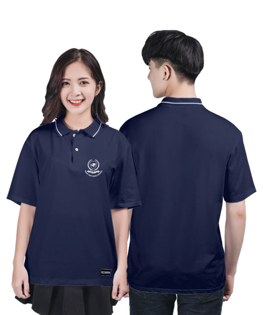 989 Áo lớp Polo Basic BST Đơn giản Xanh tím than