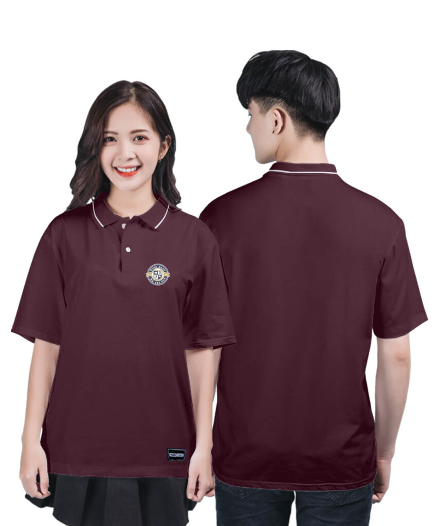 990 áo lớp polo basic bst đơn giản nho
