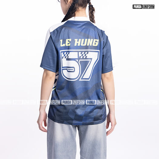 993 áo lớp t-shirt cổ v c°class xanh tím than 2